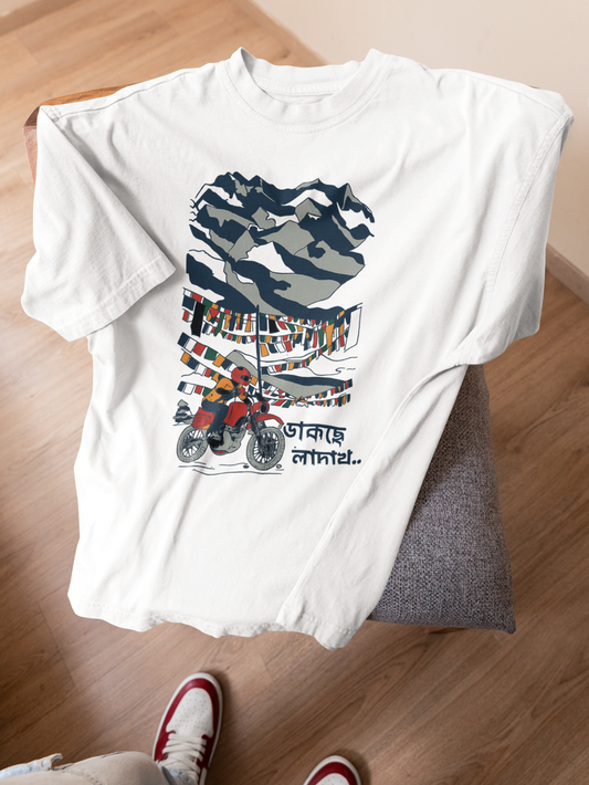 T-Touch Unisex 'Dakche Ladakh' Bengali Printed Cotton T-Shirt