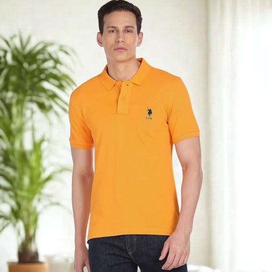 US Polo Assn. (USPA) Collar Neck Yellow Polo T-Shirt
