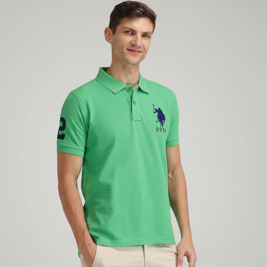 US Polo Assn. (USPA) Collar Neck Green Polo T-Shirt