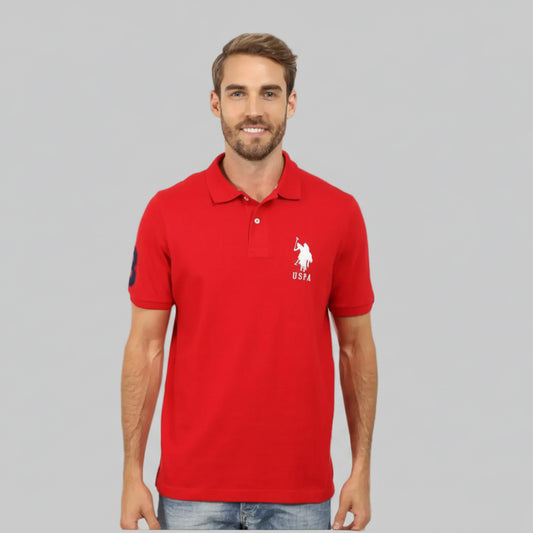 US Polo Assn. (USPA) Collar Neck Red Polo T-Shirt