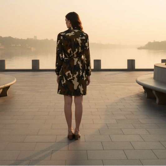 T-Touch Women's Camouflage Print Shirt Dress