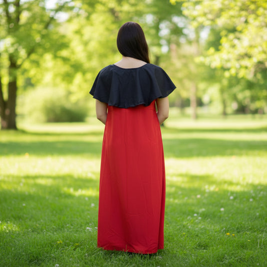 T-Touch Women’s Casual Crepe Cape Sleeve Dress (Black)