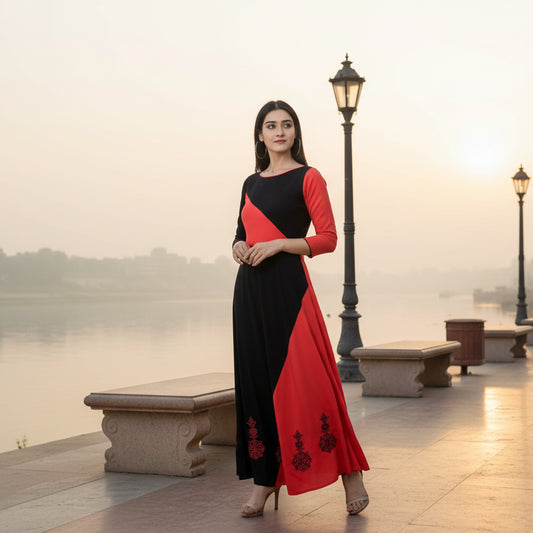 T-Touch Women's Rayon Long Sleeves Maxi Dress (Pink)