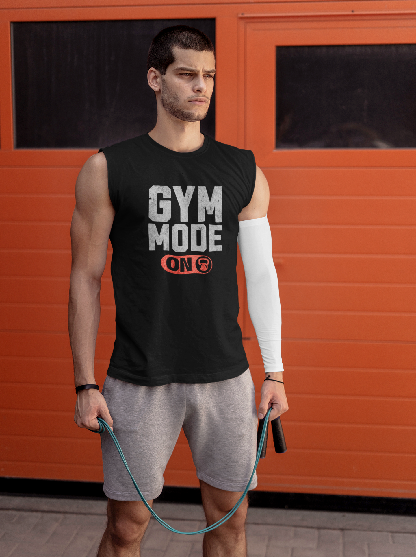 Gym Mode On Men's 100% Cotton Premium Sleeveless T-Shirt