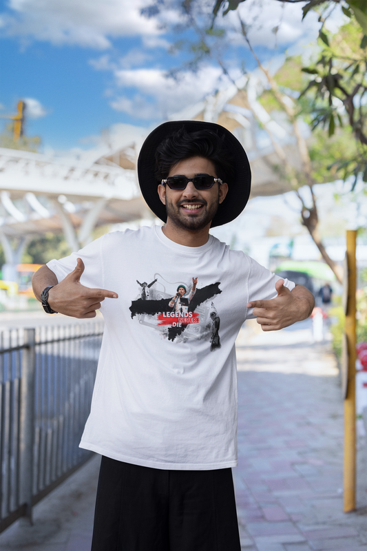 T-Touch Zubeen Garg Tribute "Legends Never Die" T-Shirt - Unisex Fit (White)